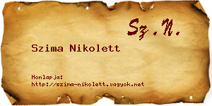 Szima Nikolett névjegykártya
